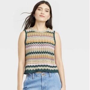 Multicolor Fun Knit Sleeveless Top